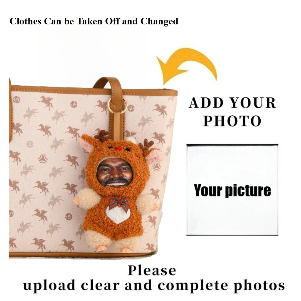 مضحك شخصية الوجه مخصص عيد الميلاد الرنة مفتاح سلسلة كاني نفس Layeye قلادة هدية لصديقها صديقة الحيوانات الأليفة الطفل