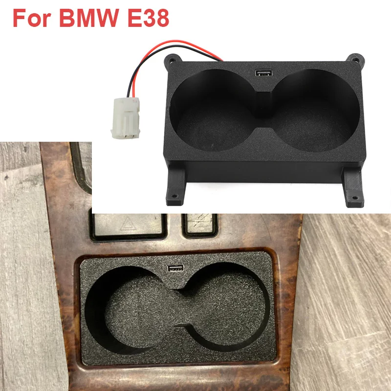 

For BMW E38 Cup Holders with USB Charger Cars Interiors Accessories Car Interior Cup Holder Coffee Mug Water Drinks Holders