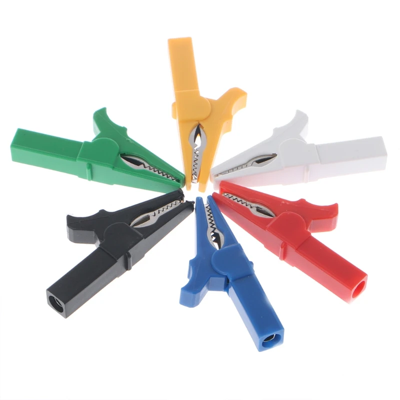 6PCS Heavy Duty Alligator Clips Full Insulated Safe Crocodile Clips with 4mm Banana Jack Socket for electrical Test