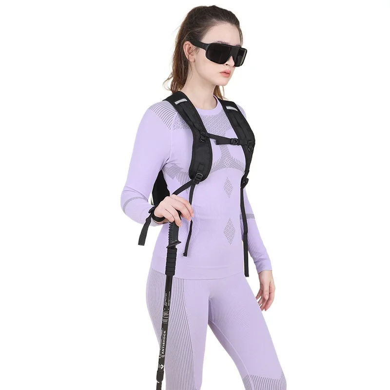 التزلج في الهواء الطلق التجفيف السريع الملابس ملابس داخلية رياضية المرأة الرطوبة فتل، التعرق، مضغوط، دافئ، سلس الملابس الداخلية مجموعة #5