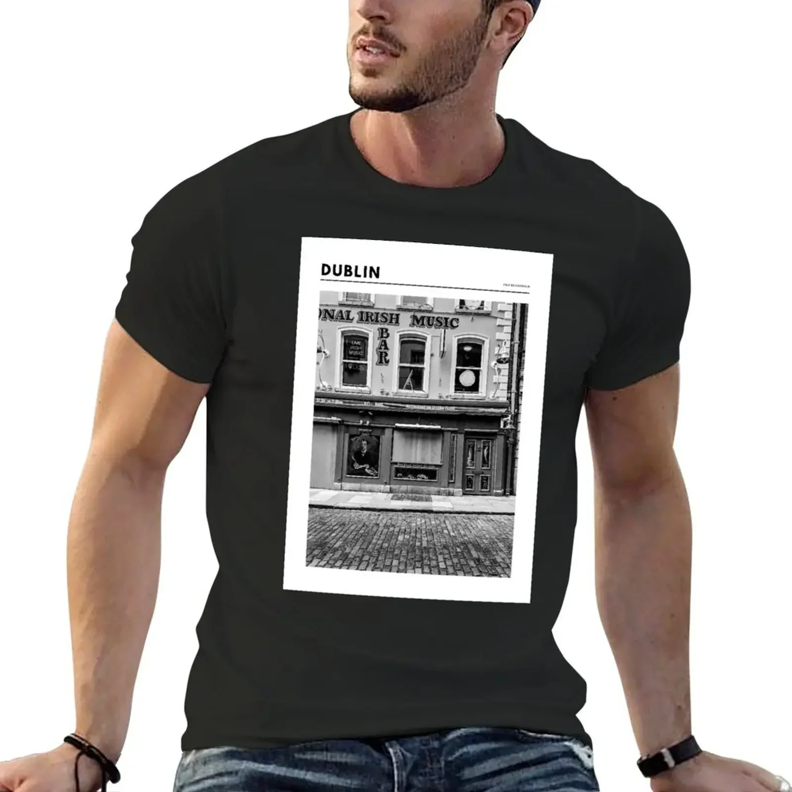 Dublin B&W - pub T-Shirt oversized graphic tee plain mens tall t shirts