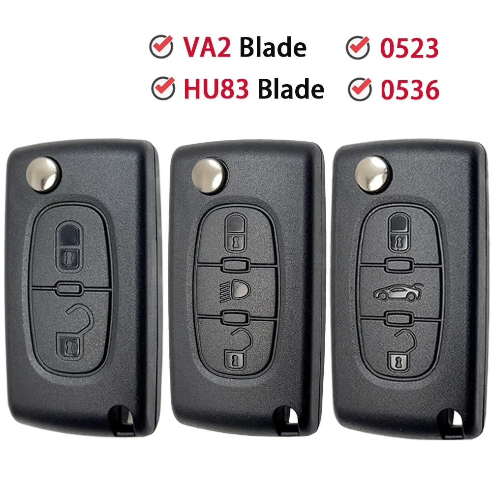 

Чехол для ключа-брелока YOCASTY Flip Remote для Peugeot 207 307 308 407 607 807, для Citroen C2 C3 C4 C5 C6 Xsara Berlingo HU83 VA2