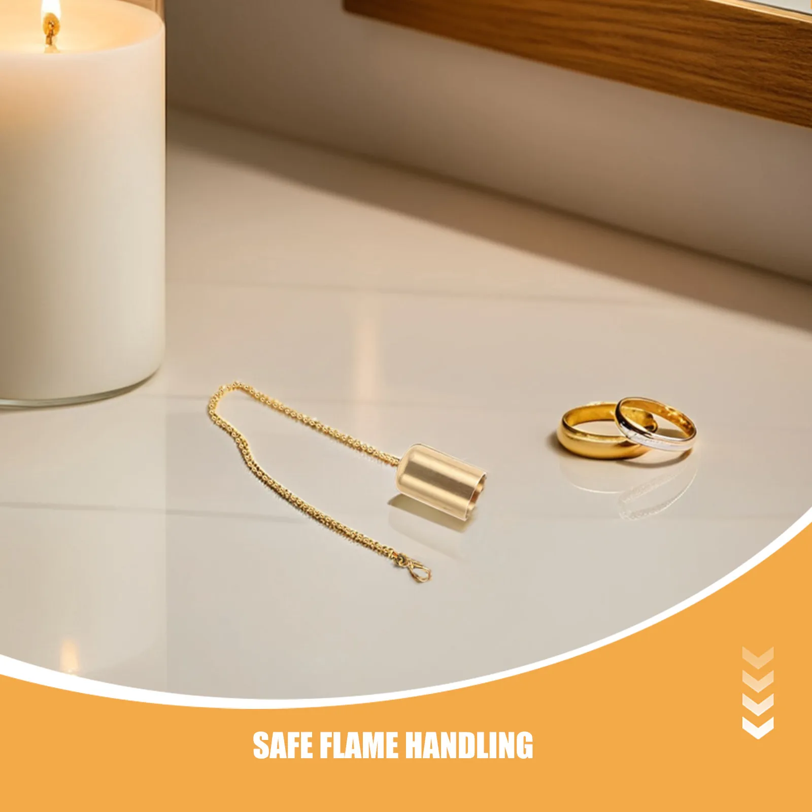 4Pcs Snuffer Extinguisher Brass Metal Extinguishing Bell Chain Wick Snuffer Caps Decorative Flame Put Out Tool