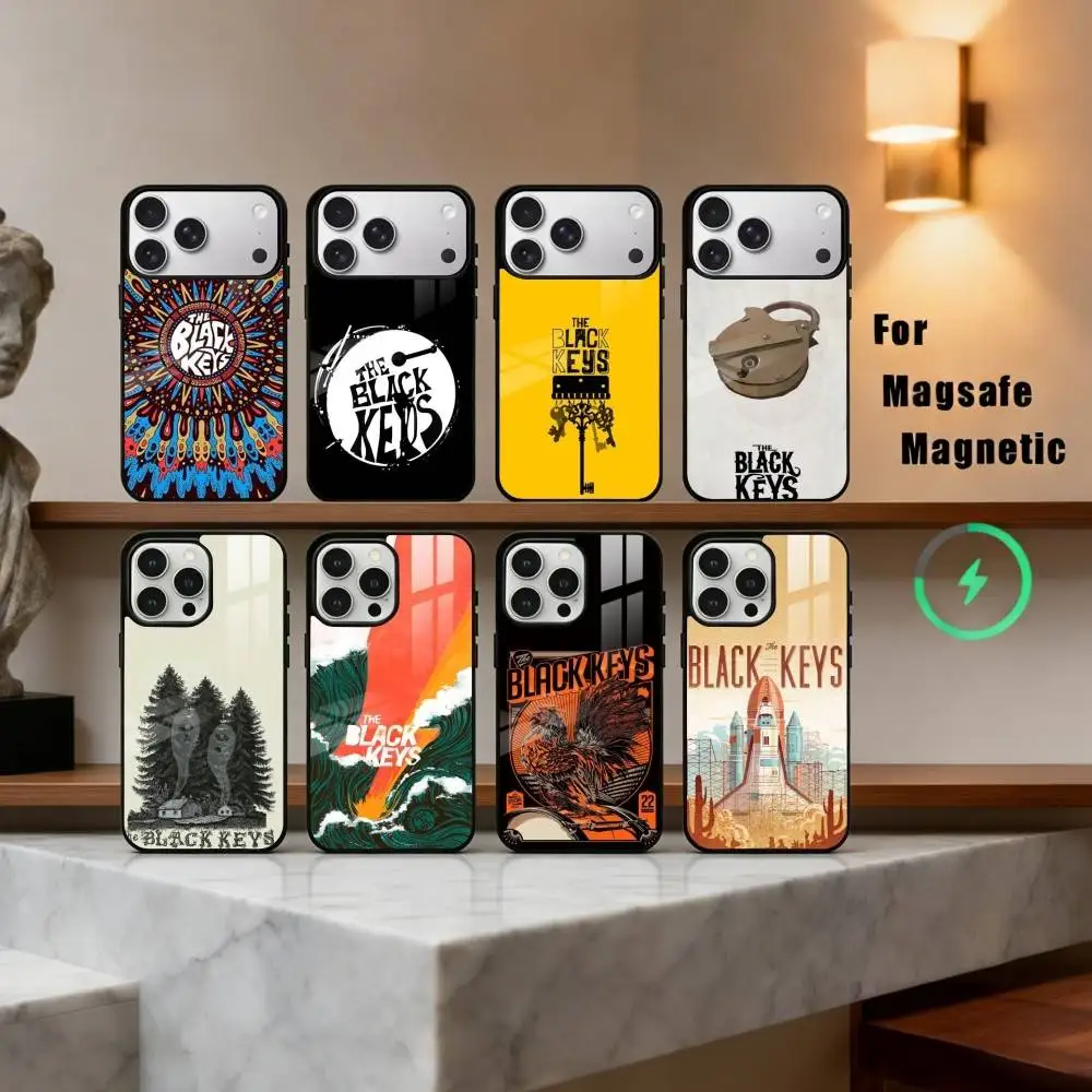 

COOL The B-Black KeyS Bnd Phone Case For iPhone17,16,15,14,13,12,11 Plus,For Magnetic Wireless Charge Cover