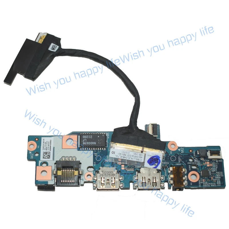 L... New USB Audio SD Card Reader RJ45 IO Board For Dell Latitude 3420 E3420 NF0202
