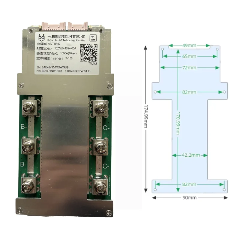 Smart Series 7-16S 400A (Peak 1000A) Pcb Board Power Supply with Battery Protection