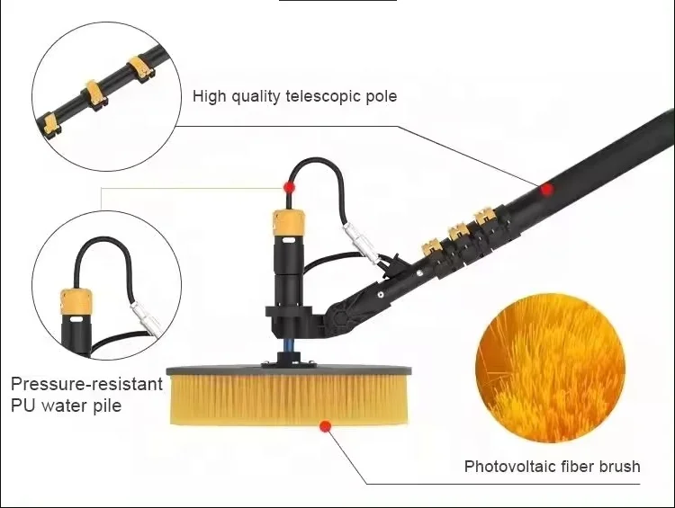 

7.5M Solar Panel Cleaning Equipment Solar Panel Cleaning Round Brush with Double Head for Photovoltaic Solar Panel Cleaning