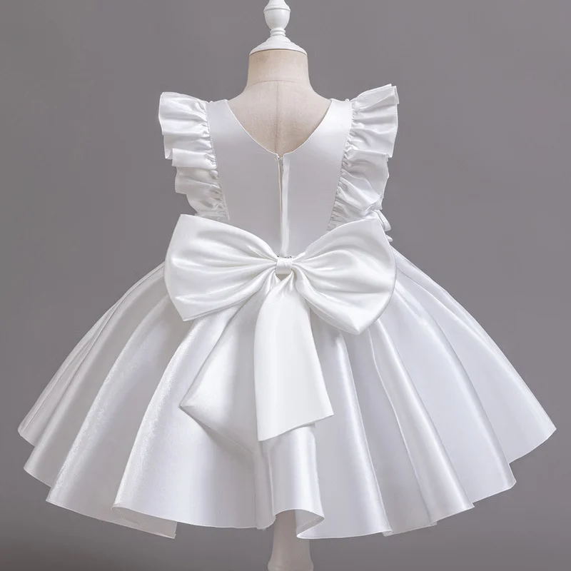 

Платье с открытой спиной и бантом для девочек, детское свадебное платье принцессы, модные детские платья с бантом, одежда для дня рождения с цветочным принтом для малышей, От 1 до 6 лет