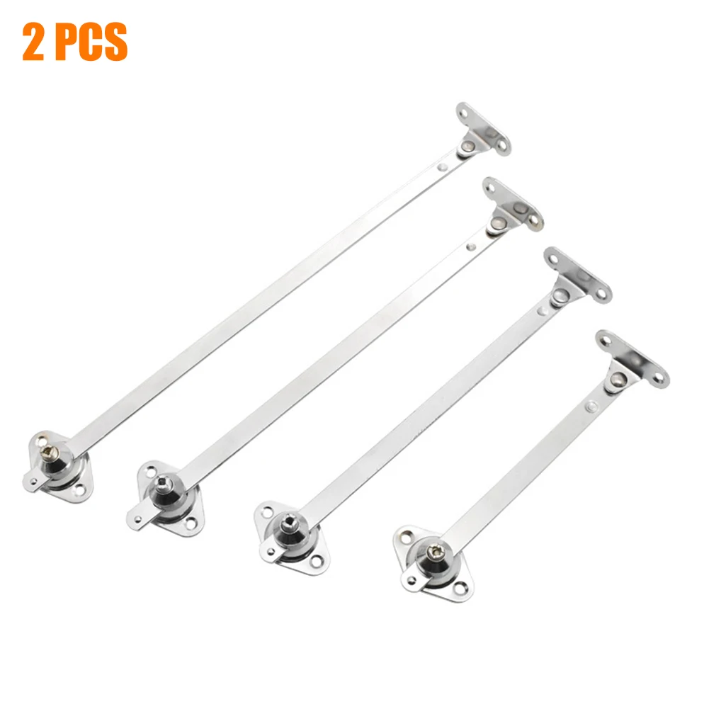 Bracket Drop Lid Supports Cabinet Support Sliding Rail 2PCS Door Flap Stay Iron+Zinc Alloy Replacement Silver New