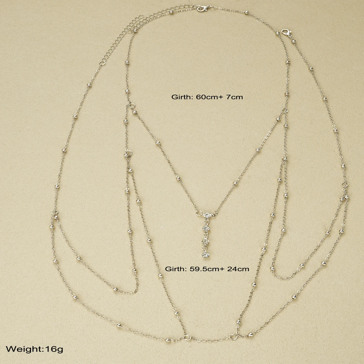 خمر فضي اللون مطرز كريستال الصدر سلاسل بسيطة متعدد الطبقات بيكيني للشاطئ مجوهرات للجسم جديد الإناث الصيف الثدي سلسلة 2025