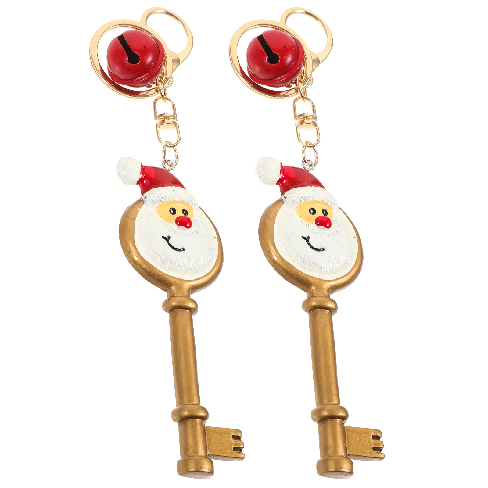 

2pcs Ornament Key Pendant Eco Friendly Christmas Hanging Home Decor Gift Jewelry Accessories Cartoon Santa Clause Lightweight
