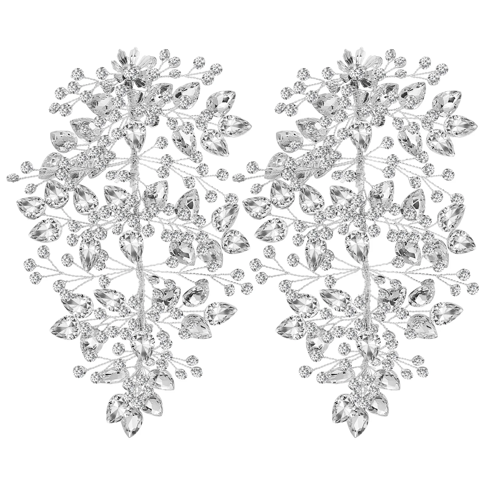 

2pcs Bridal Headwear Rhinestone Hair Clips Elegant Accessories Women Jewelry Wedding Vine Style Hair Pieces Bride Headpiece