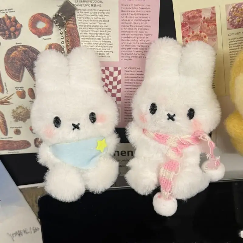 Cartoon Miffy Plush Keychain Multi Functional Cute Stuffed Toy Anime Rabbit Backpack Zipper Decoration Plush Doll Birthday Gift