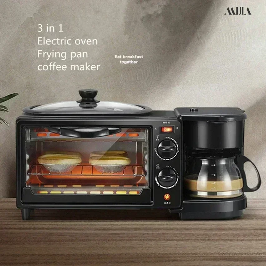 breakfast machine new Fully automatic multifunctional 3 in 1 household coffee hot milk mini electric oven breakfast machine 220V