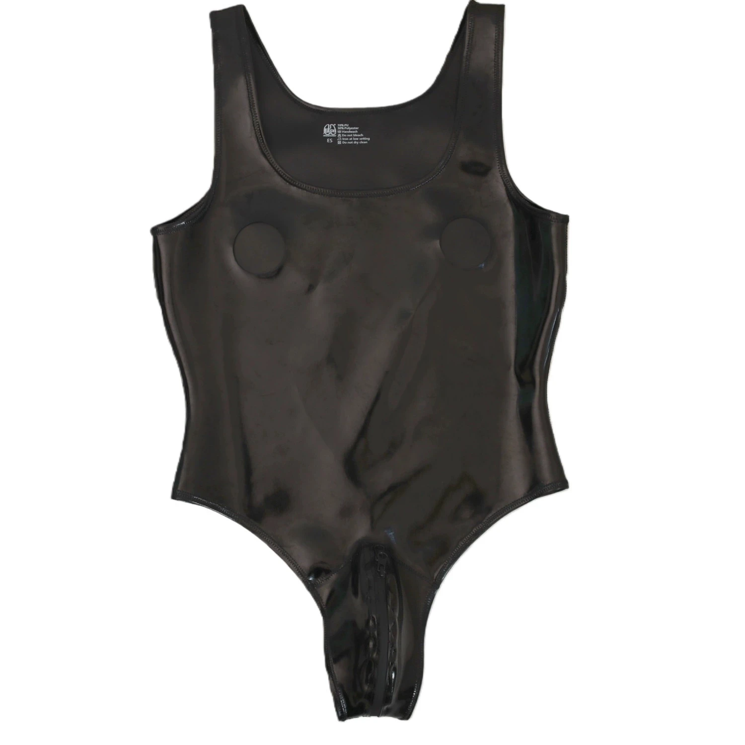 Men's Sleeveless Bodysuit Vest Zipper Open Crotch Sexy Elastic Shaping Nightclub Stage Dance Man Tights Cloth Latex Fashion