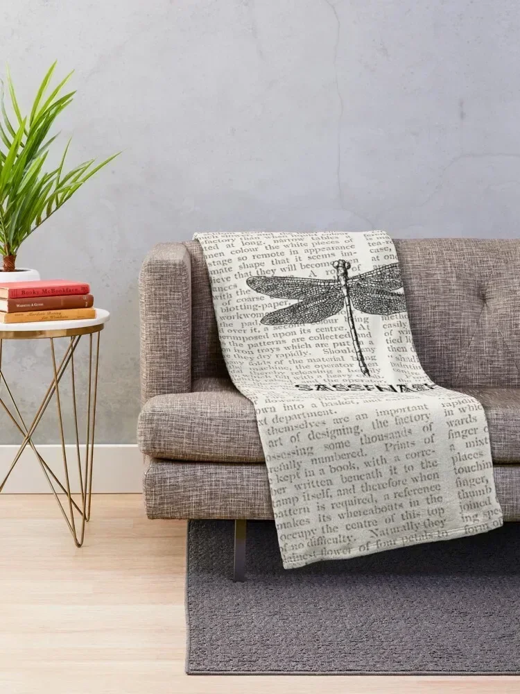 Dragonfly paper sassenach Throw Blanket Cute Plaid Designers Decoratives Luxury Throw Blankets