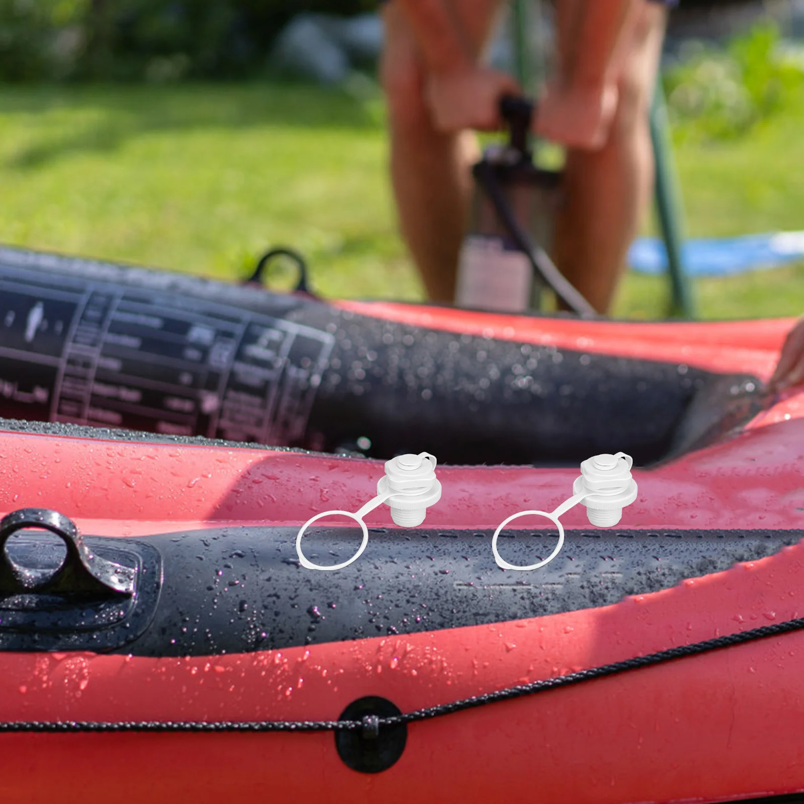 3개입 나선형 에어 플러그 22mm 베이스 없음 가벼운 카약 카누 딩기 PVC 인플레이터블 교체용 빠르고 안전한 밀폐 효율적