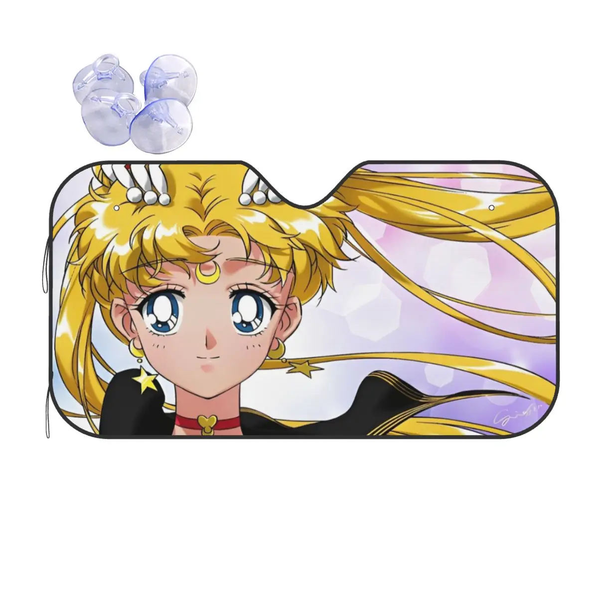 

Солнцезащитный экран для автомобиля с изображением глаз Сейлор Мун, 70x130 см, фольгированный, для защиты от солнца и ветра