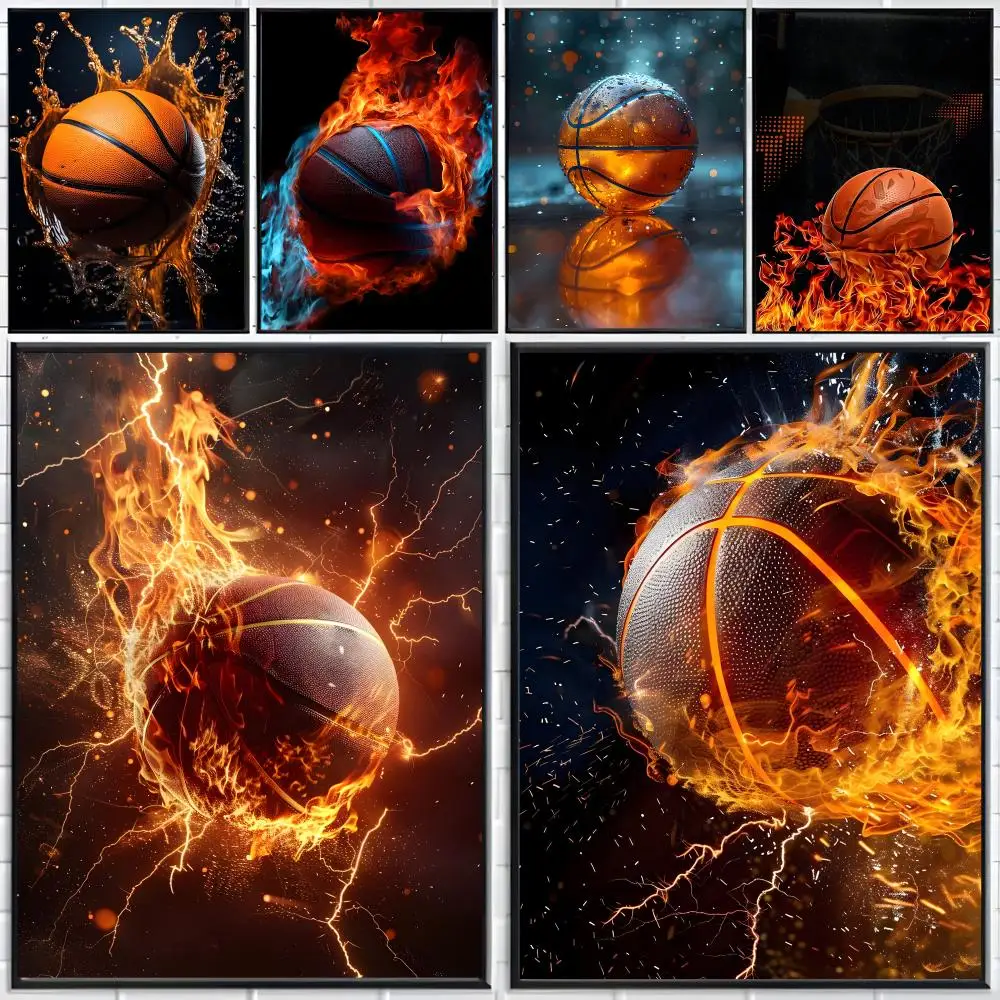 Competitive Sport B-Basketball Poster Distinct Home Decor Concepts Chic Indoor Art Pieces