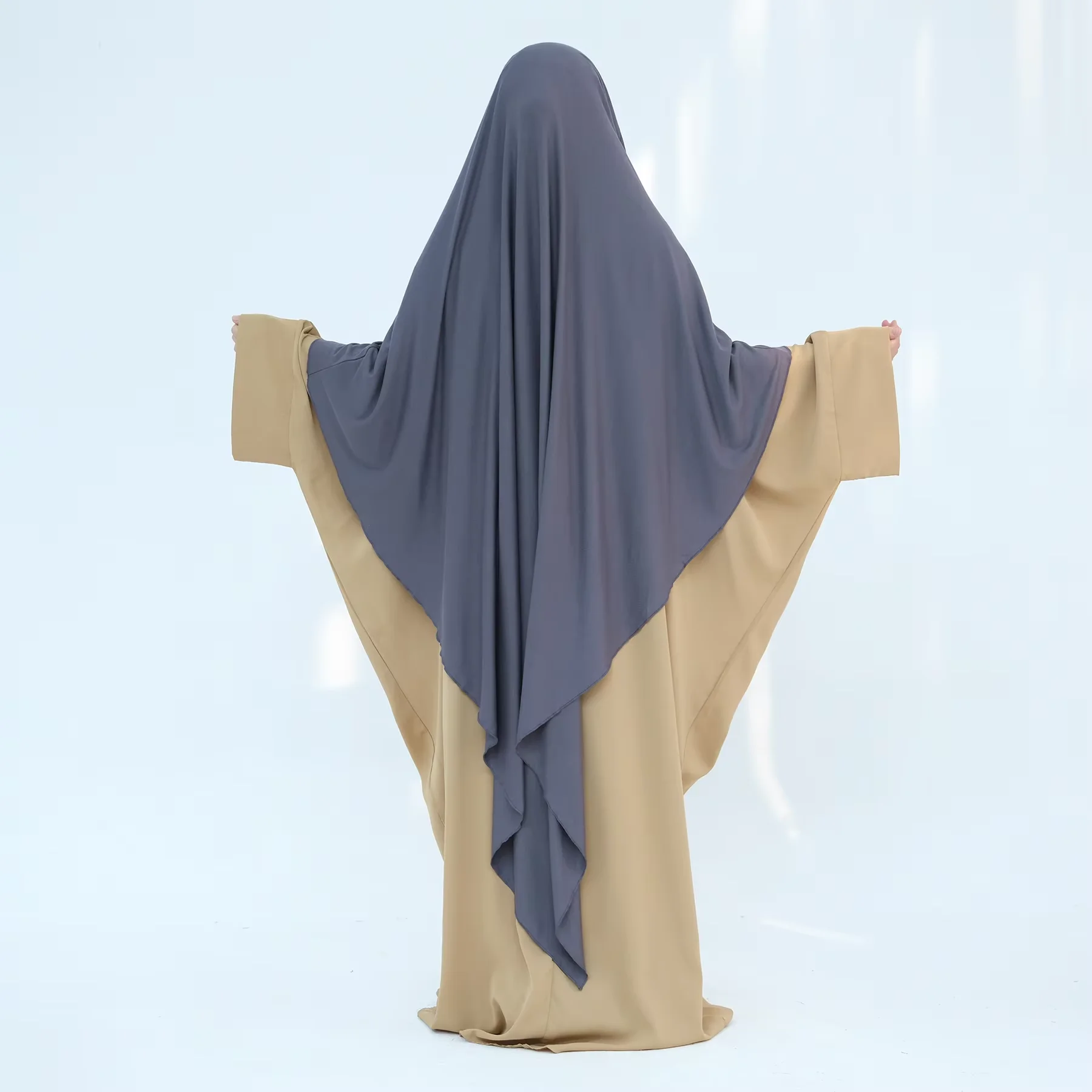 

One Layer Khimar Women Muslim Long Hijab Jersey Hijabs Dresses Islamic Clothing Prayer Garment Abaya Eid Ramadan Hijabs Jalabiya