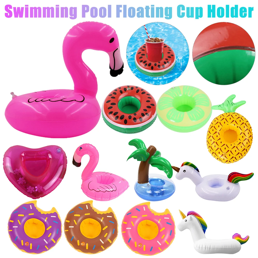 Porte-boissons de piscine, dessous de verre gonflable, support de tasse flottant gonflable, plateau à glace en libre-service, flotteurs de piscine, décoration de fête
