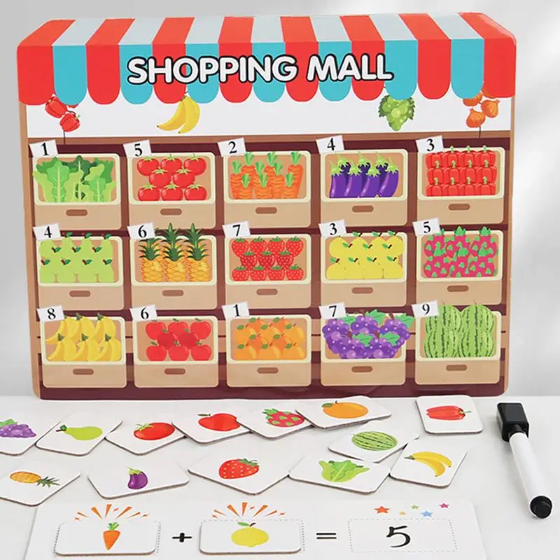 Fruit And Vegetable Sorting Toy Fruits Vegetables Recognition Toy For Kids Shopping Pretend Play Parent-Child Interaction Game