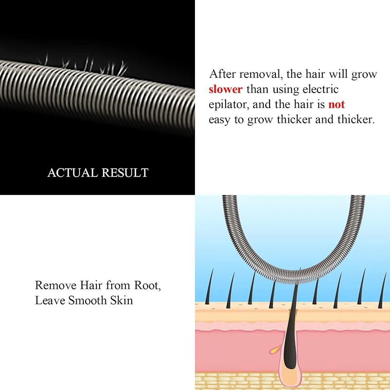 Facial Hair Remover For Women.Remove Unwanted Hair On Upper Lip,Chin,Face,Or Neck U-shape Remover Spring For Unsightly Hair