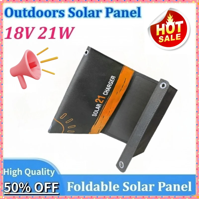 

21W Portable Outdoors Solar Panel 18V Newly upgraded Foldable Waterproof USB Solar Cells Smartphone Mobile Power Battery Charger