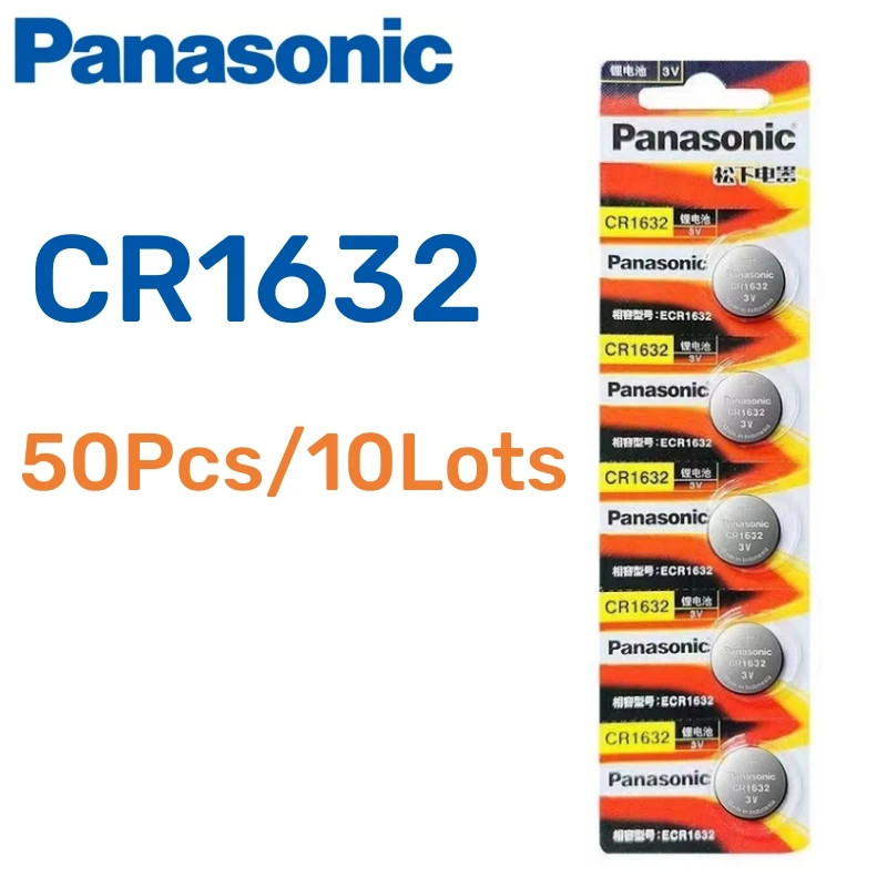 50pcs Original Panasonic CR1632 CR 1632 ECR1632 DL1632 Button Batteries Cell Coin Lithium Battery For Watch Electronic Toy