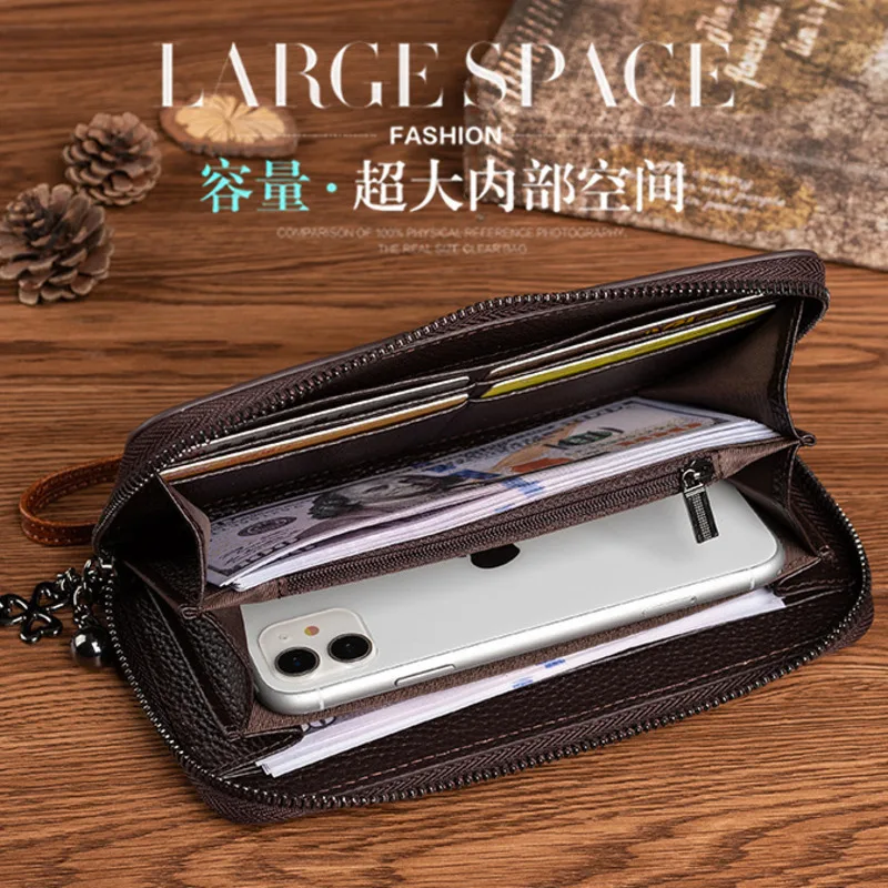 MOTAORA Vintage Genuine Leather Women's Wallets For Woman Handmade Long Wallet Card Holder Retro Embossed Cowhide Female Purse