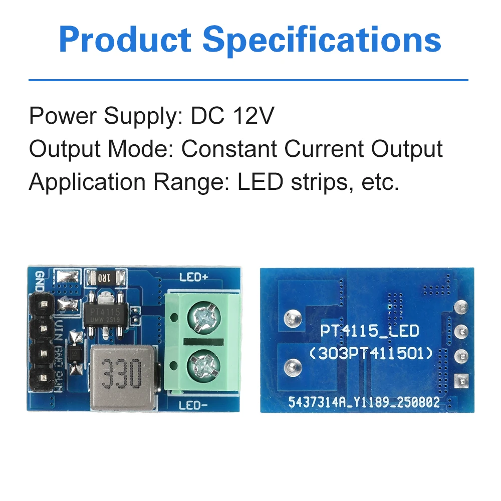 DIY PT4115 Current 1-10 Serial LED Driver Module 5-32V Wide Voltage Input Supports Analog Dimming/PWM Dimming For LED Strips