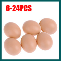 6-24Pcs Plastic Eggs Fake Chicken Eggs Poultry Layer Coop Hatching Simulation Graffiti Eggs Dummy Egg Hen Poultry Chicken Prank