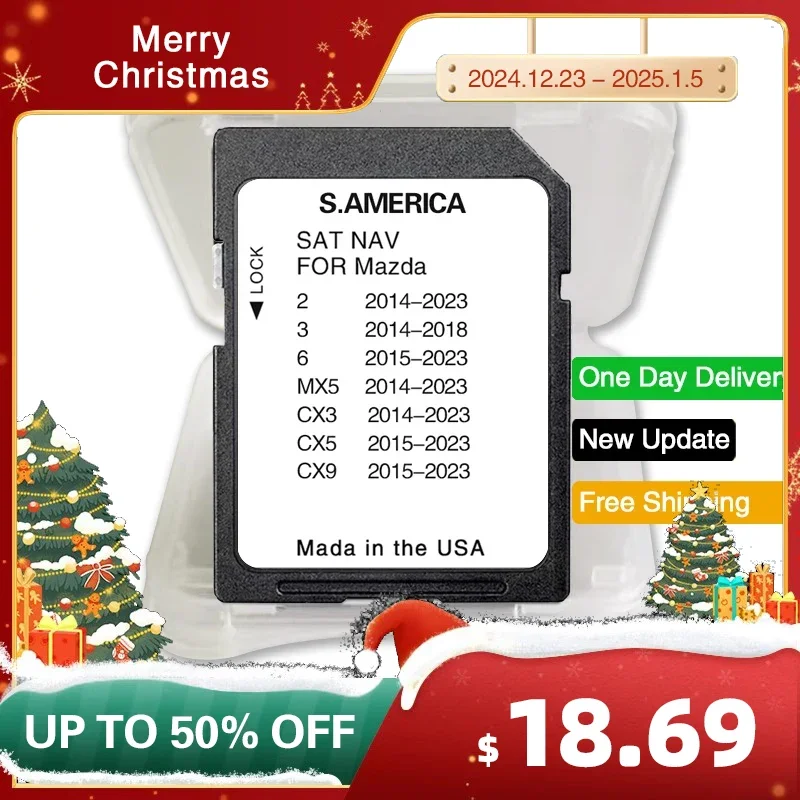 2023 Version Maps South America Navigation with Connect 1 System SD GPS Card for Mazda 2/3/6/MX5/CX5/CX9 Car 8GB Free Shipping