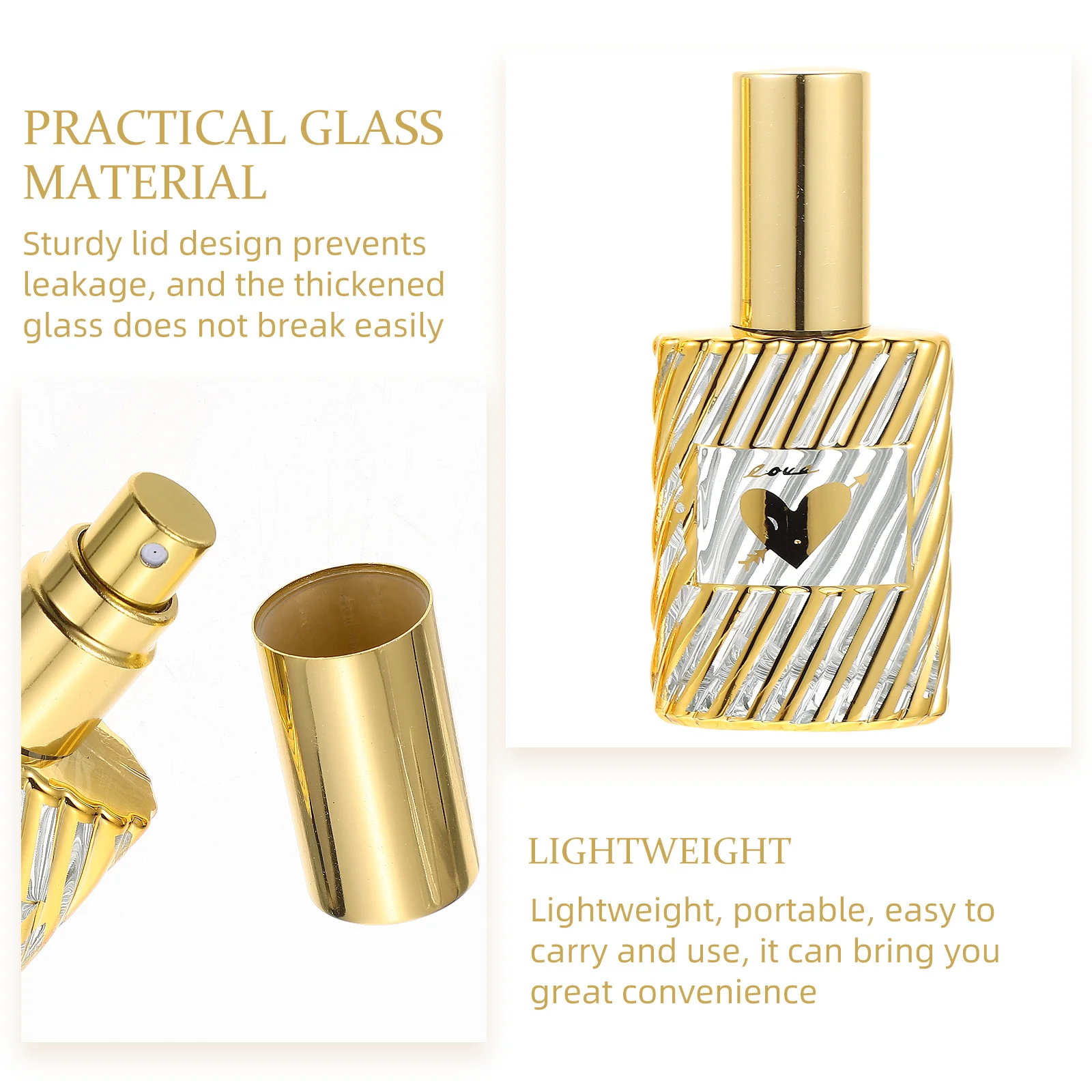 

2Pcs Perfume Sub Bottles Lightweight Travel Spray Bottles Refillable Glass Leakproof Storage Perfume Bottle Glass Sub Bottle