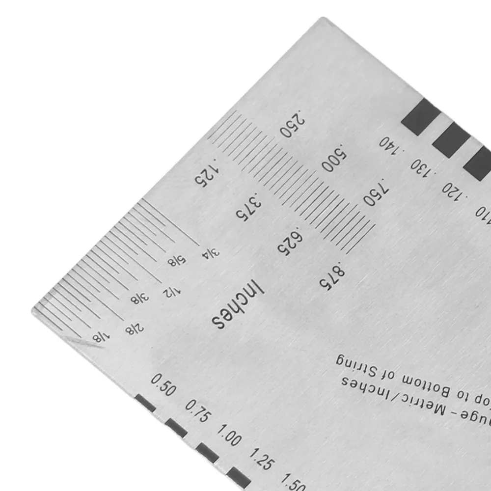 Metal Guitar String Action Ruler Silver Accurate Measurement Accurate Measurement Tool Small Pocket Size String Action Ruler