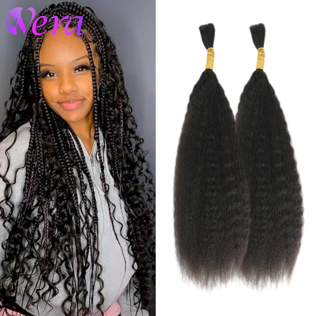 

Kinky Straight Human Braiding Hair Bulk Human Hair For Braiding 18 Inch Boho Braids Human Hair Unprocessed Virgin Hair For Women