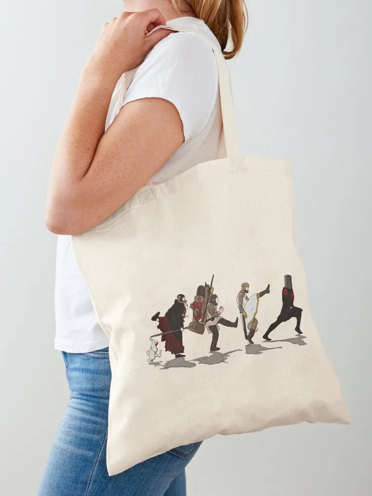 walking towards the Grail Tote Bag Portable shopping bag hand bags tote bag university university shopper