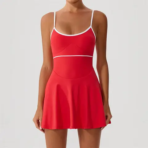 포켓이있는 여성용 테니스 드레스 골프 스커트 안티 반바지 요가 슈트 배드민턴 의류 Activewear