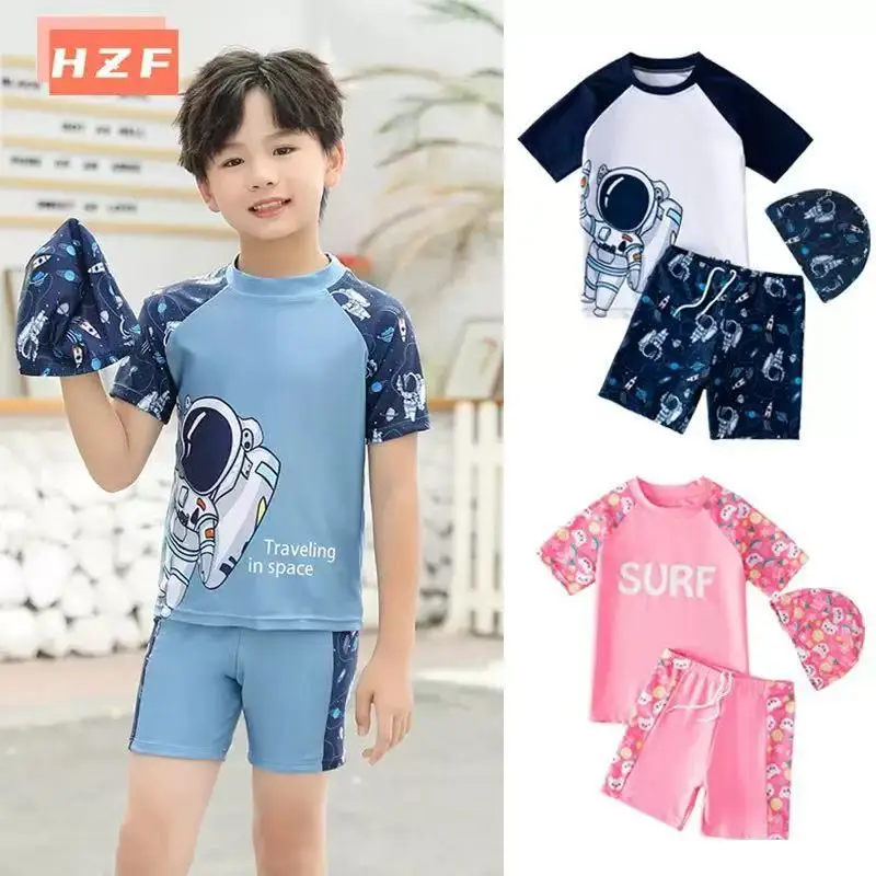 New children's swimwear for boys and girls, beach two-piece quick-dry professional swimsuit for older children