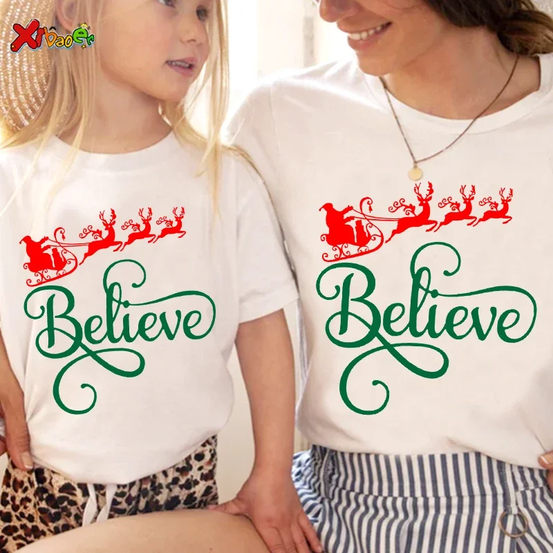 

Christmas Shirt Family Party T Shirts Girl Family Matching Clothes Outfit Kids Matching T Shirt Mommy and Me Outfit Familia Top