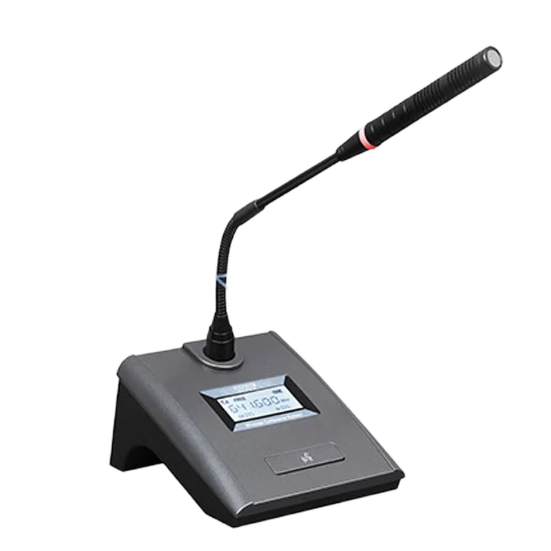 

Professional 1-to-2 Video Conference Desktop Wireless U-Band Dynamic Microphone XLR Noise Cancelling Metal Omni-directional