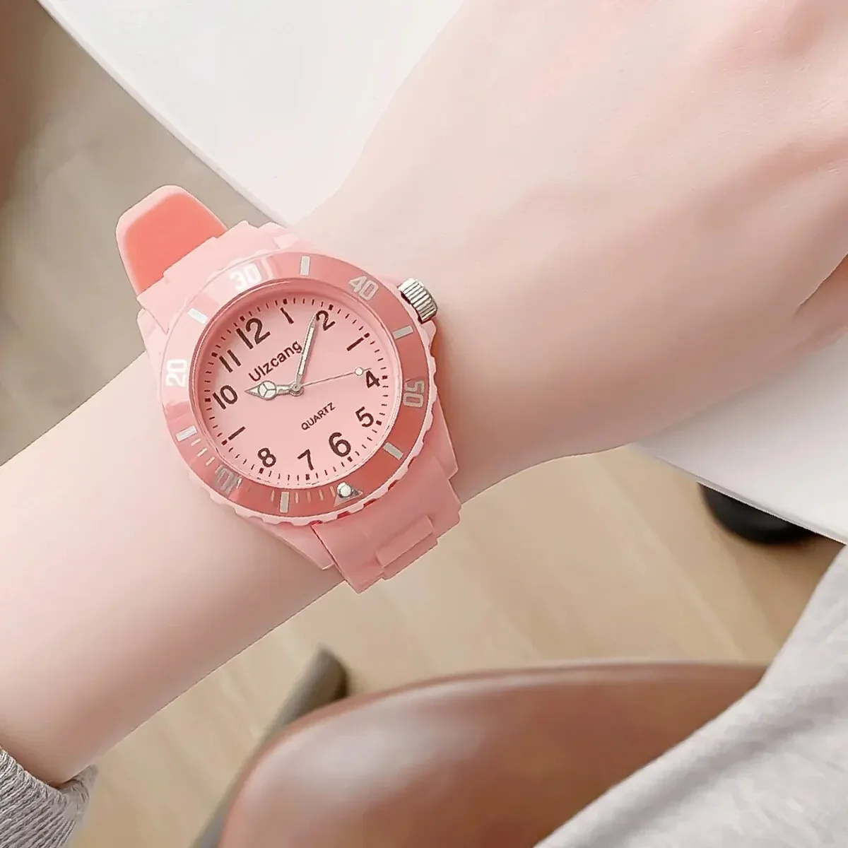 Kids Exam Watch Girls Boys Elementary School Waterproof Imitation Drop Macaron Little Fresh Sport Jelly Candy Color Clock Watch