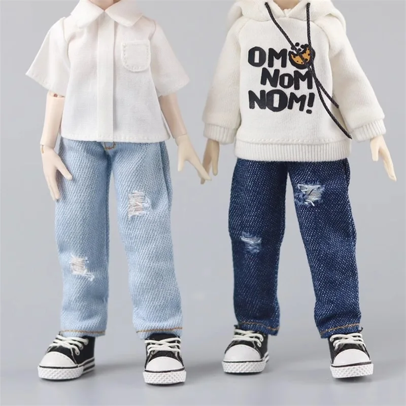

1/12 Big 12 Points Doll Clothes Ripped Pants Narrow Version Jeans Model Fit Bjd Ashi 3.0 Body In Stock