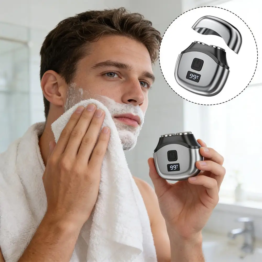 Protable Travel Waterproof Shaver Double Ended Electric Shaver With Digital Display USB Rechargeable Men's Electric Shaver
