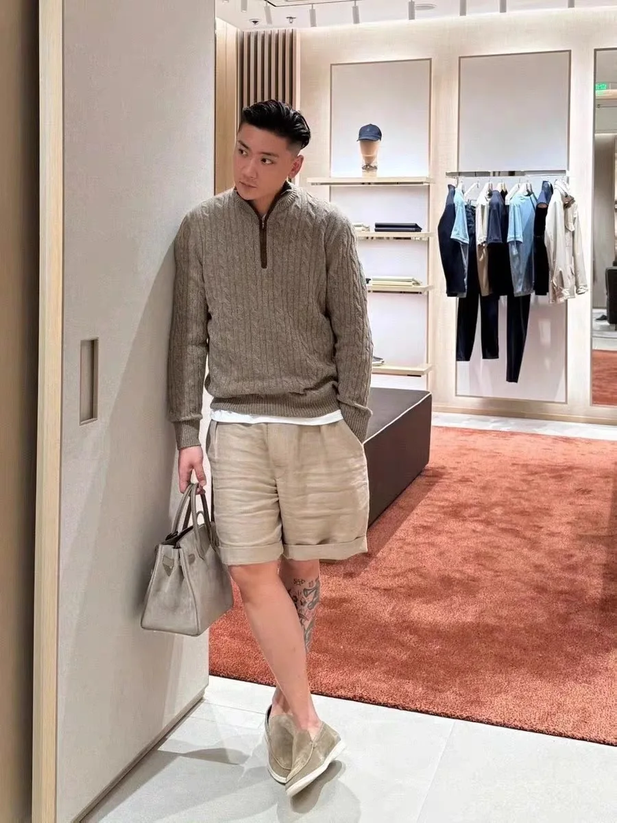 

Мужской свитер Camere, осень-зима, длинный све, воротник-стойка, деловой, повседневный, свободный крой, ly Faion