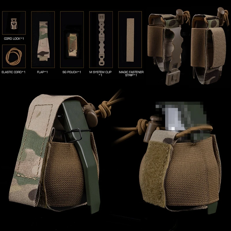 M67 Grenade Pouch Rgd-5 Storage Bag Tactical Plate Carrier Molle Equipment Mini Elastic Fixed Pocket Grenade Holder Tool Bag