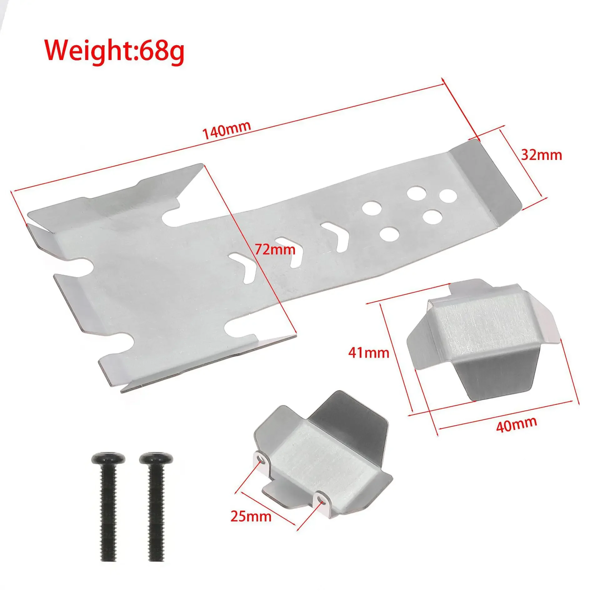Stainless Steel Front and Rear Chassis Armor Protector Skid Plate for VP OPTIC H10 RC Climbing Car Truck