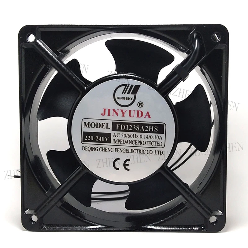 

S New for JINYUDA FD1238A2HS 220-240V 0.14/0.10A 2-wire Axial Cooling Fan#QW