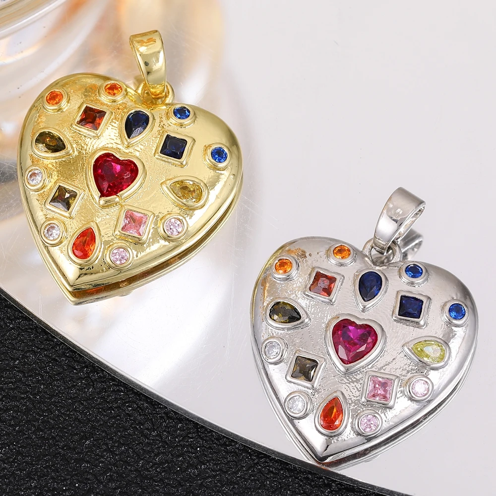 Juya 18K Real Gold Plated Star Of David Palm Tree Bird Flower Love Heart Evil Eye Charms For DIY Fashion Pendant Jewelry Making image 6