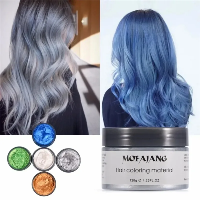 

Color Hair Wax Dye Styling Pomade Silver Grandma Grey Disposable Natural Hair Strong Gel Cream Hair Dye for Women Men